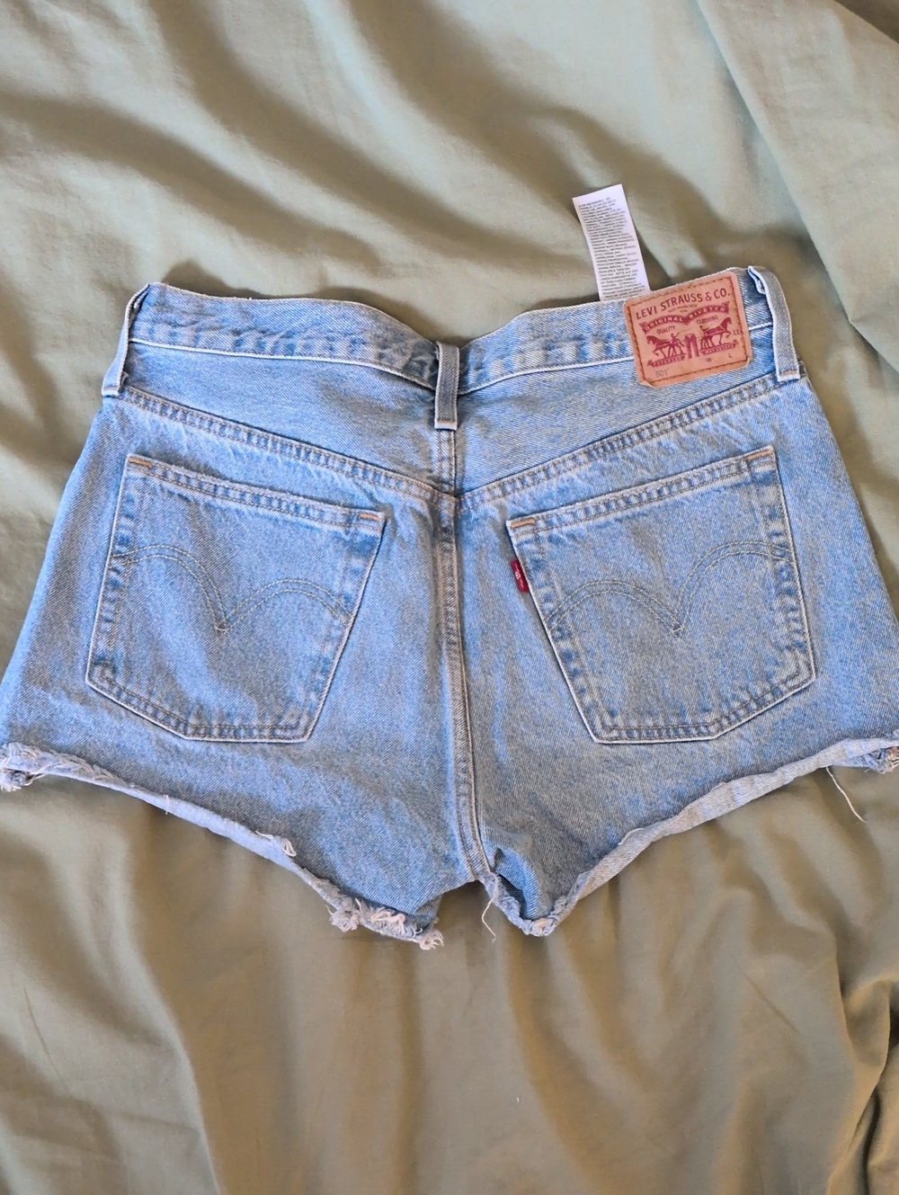 Levi's 501 Light Wash Button Fly High-Rise Denim Cutoff Shorts
